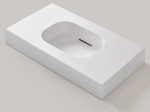 Plan vasque système d’évacuation discret L 50 à 201 x P 40 à 51 cm, finition lisse mate, 10 couleurs, Anti bactérien, résine Akrytan® teinté dans la masse, Livraison Offerte.